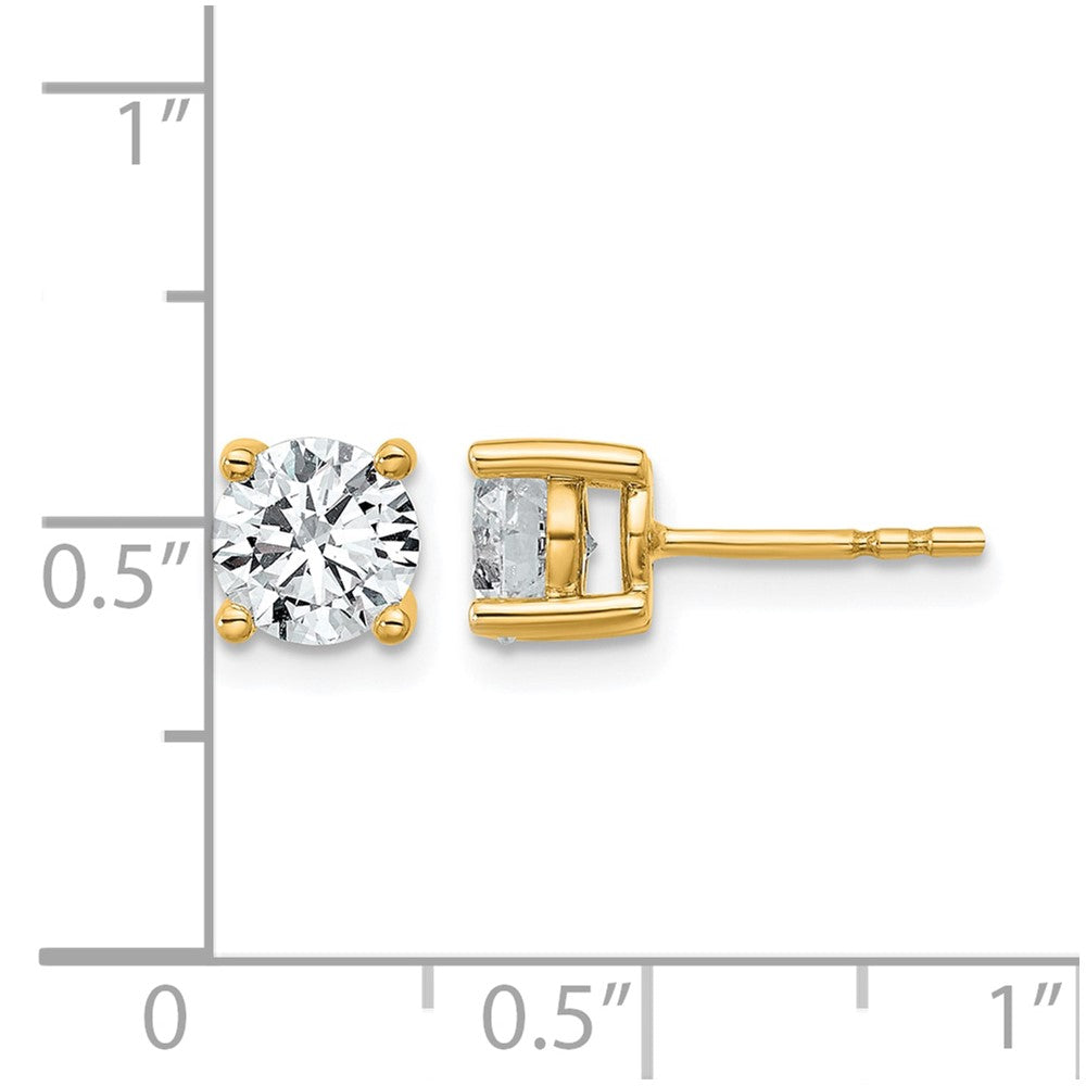 14ky 1 1/2ct Cert Lab Grown Dia VS/SI+ G+ Round Comp Hvywt Earrings