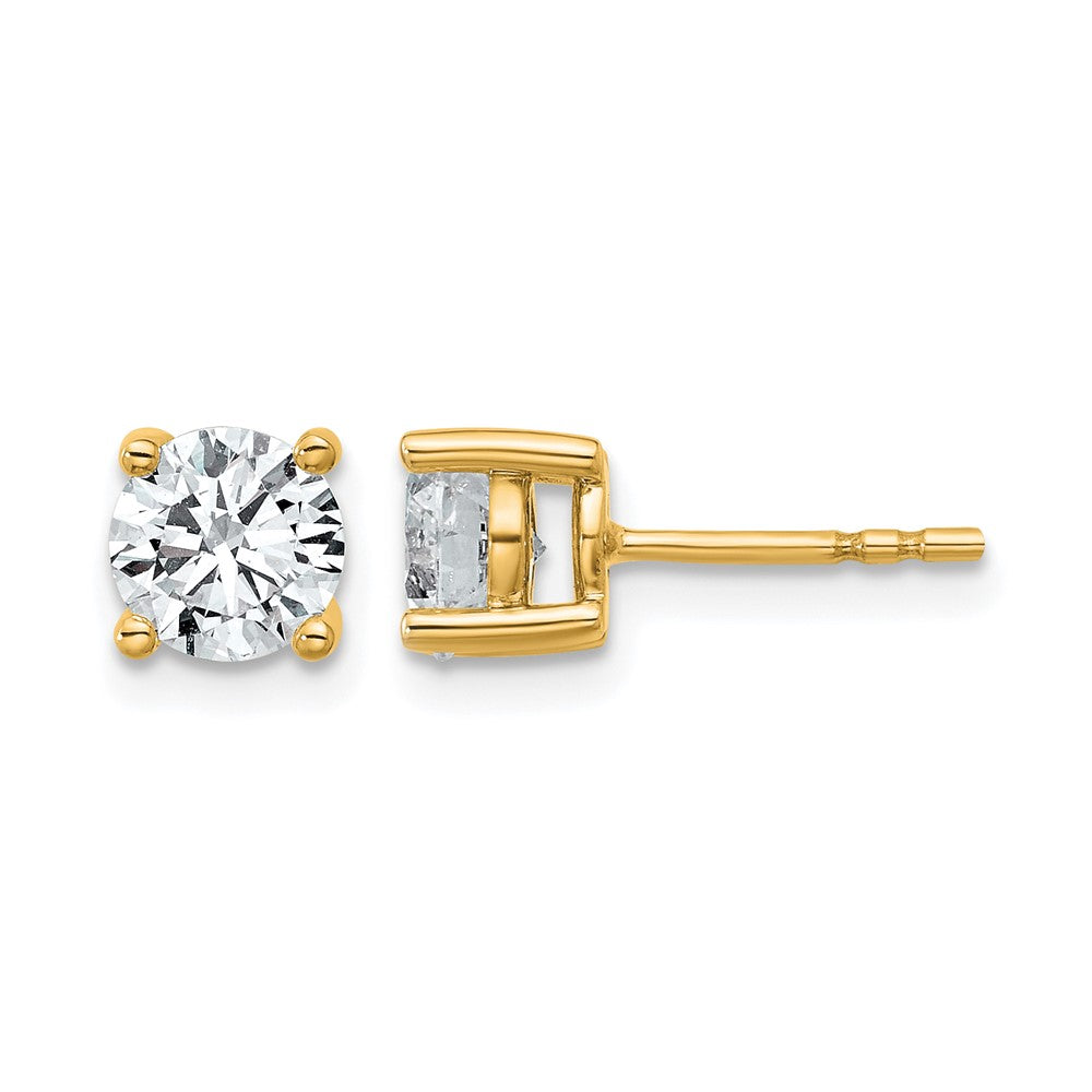 14ky 1 1/2ct Lab Grown Diamond VS+ F+ Round Comp Heavyweight Earrings