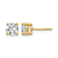 14ky 1 1/2ct Cert Lab Grown Dia VS+ F+ Round Comp Lightweight Earrings