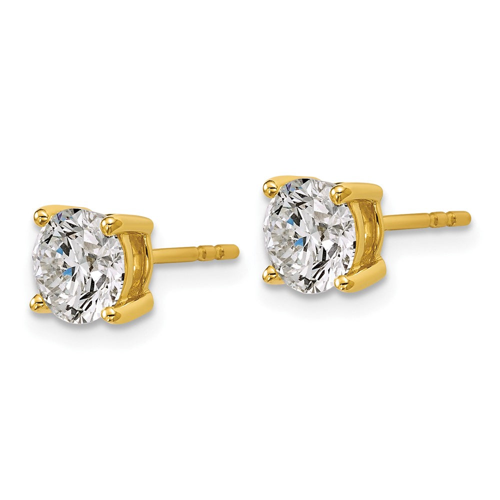10ky 2ct Cert Lab Grown Diamond VS+ F+ Round Complete Stud Earrings