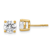 10ky 2ct Cert Lab Grown Diamond VS+ F+ Round Complete Stud Earrings