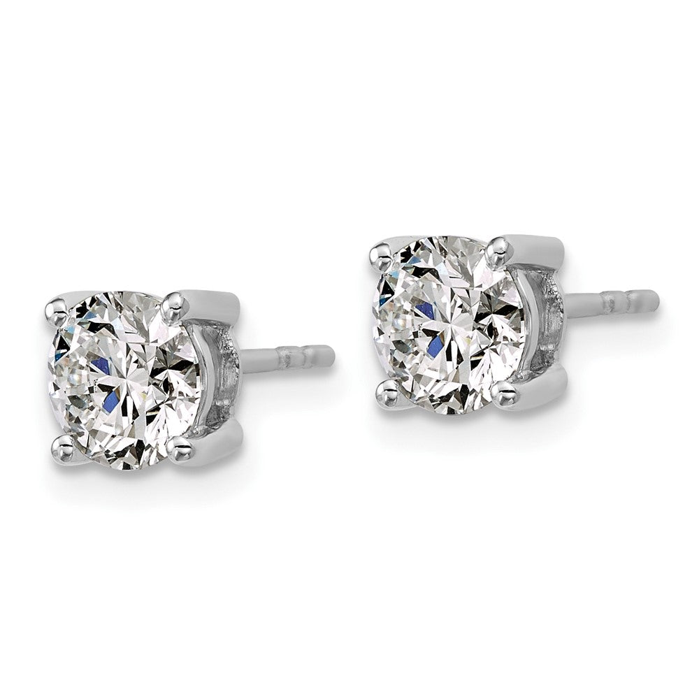 Plat 2ct Lab Grown Diamond VS+ F+ Round Complete Stud Earrings