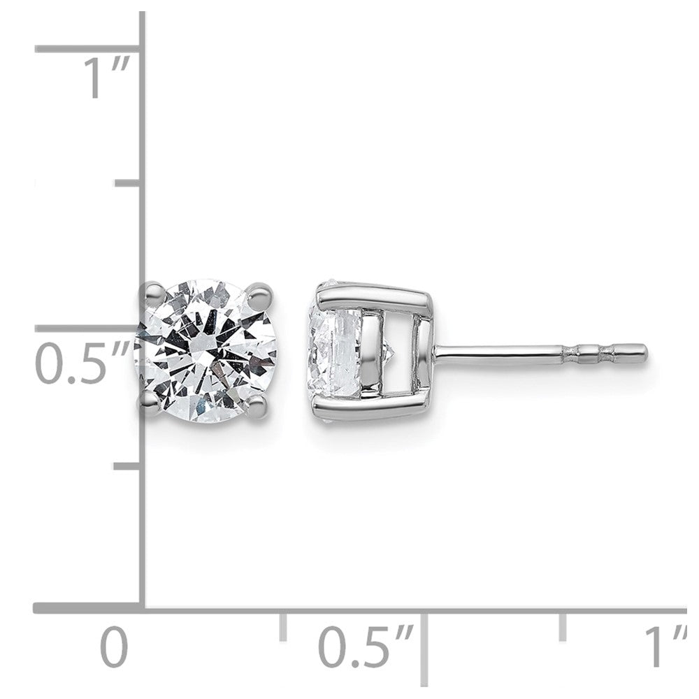 Plat 2ct Lab Grown Diamond VS+ F+ Round Complete Stud Earrings