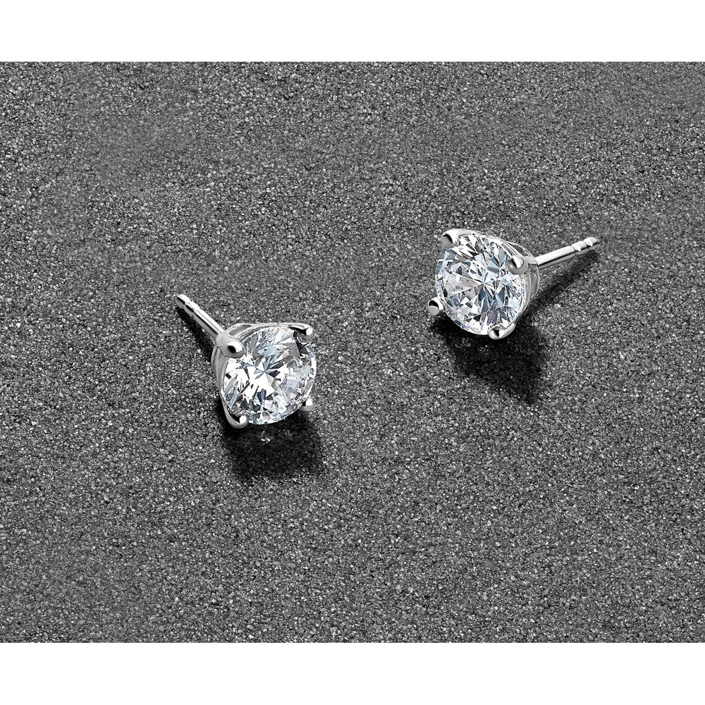 14kw 2 1/2ct Cert Lab Grown Dia VS/SI+ G+ Round Comp Hvywt Earrings