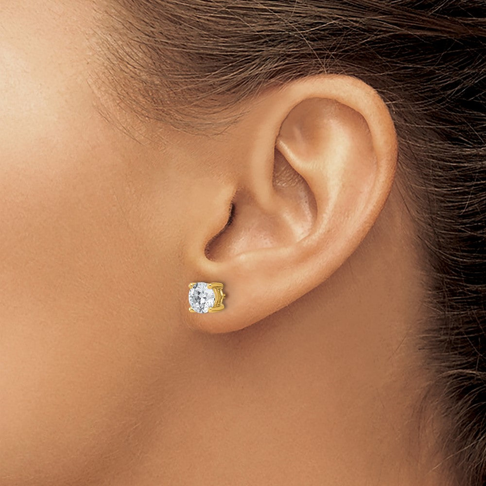 14ky 2ct Cert Lab Grown Dia VS/SI+ G+ Round Comp Heavyweight Earrings