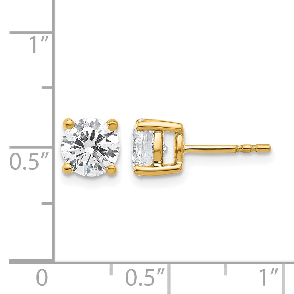 14ky 2ct Cert Lab Grown Diamond VS+ F+ Round Comp Heavyweight Earrings
