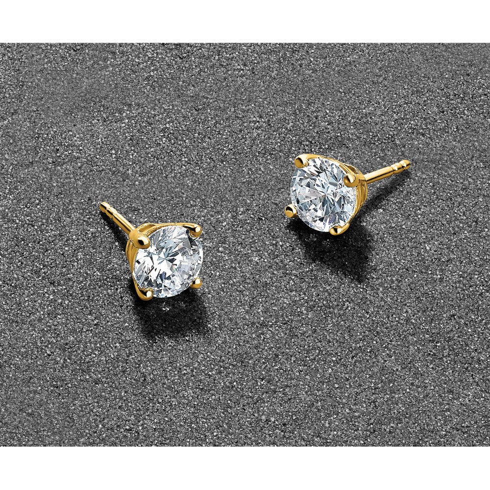 14ky 1 1/2ct Lab Grown Diamond VS+ F+ Round Comp Heavyweight Earrings