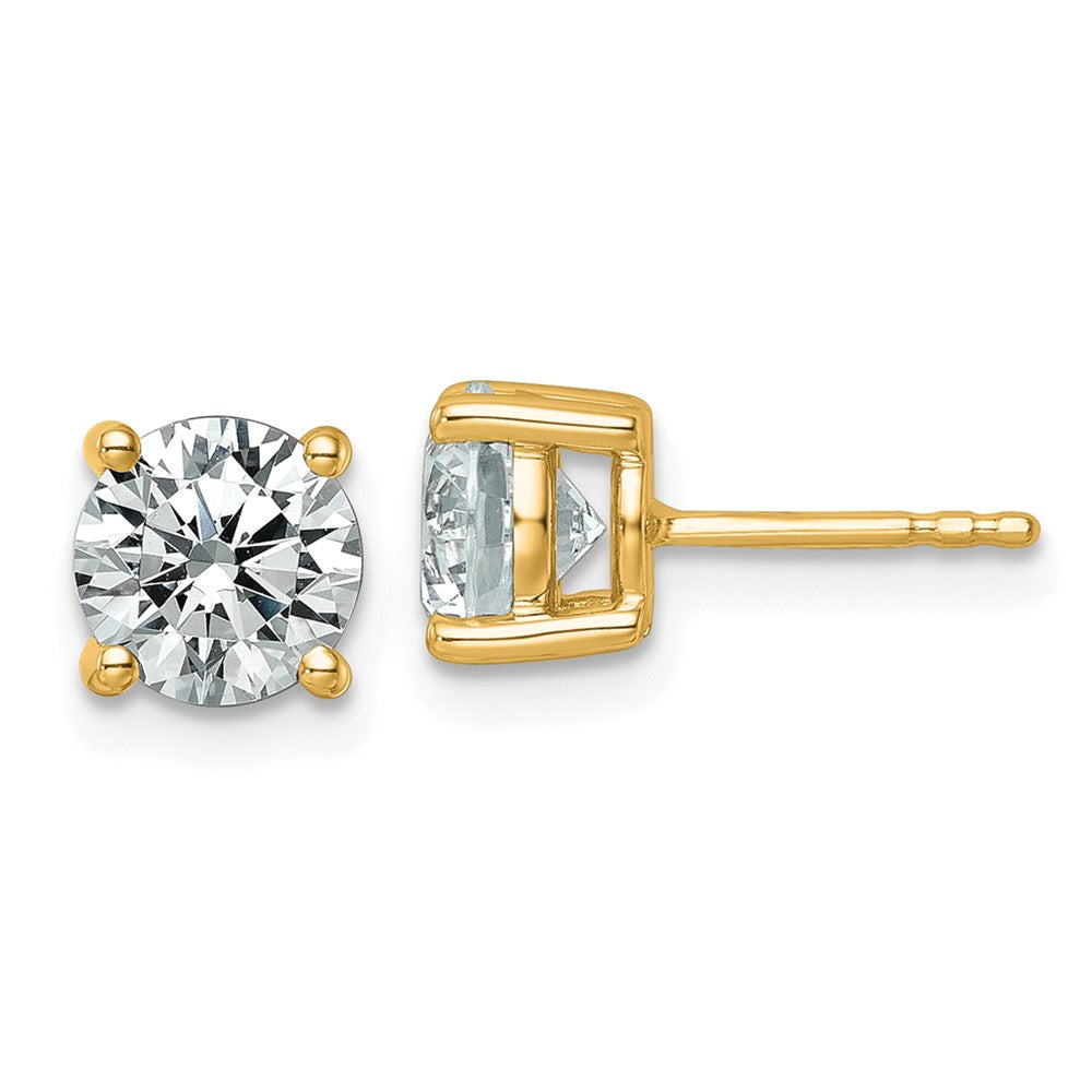 10ky 2 1/2ct Cert Lab Grown Diamond VS/SI+ G+ Round Complete Stud Earrings