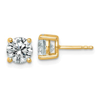 10ky 2 1/2ct Lab Grown Diamond VS/SI+ G+ Round Complete Stud Earrings