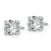 18kw 2 1/2ct Lab Grown Diamond VS+ F+ Round Complete Stud Earrings