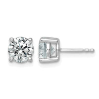 18kw 2 1/2ct Lab Grown Diamond VS+ F+ Round Complete Stud Earrings