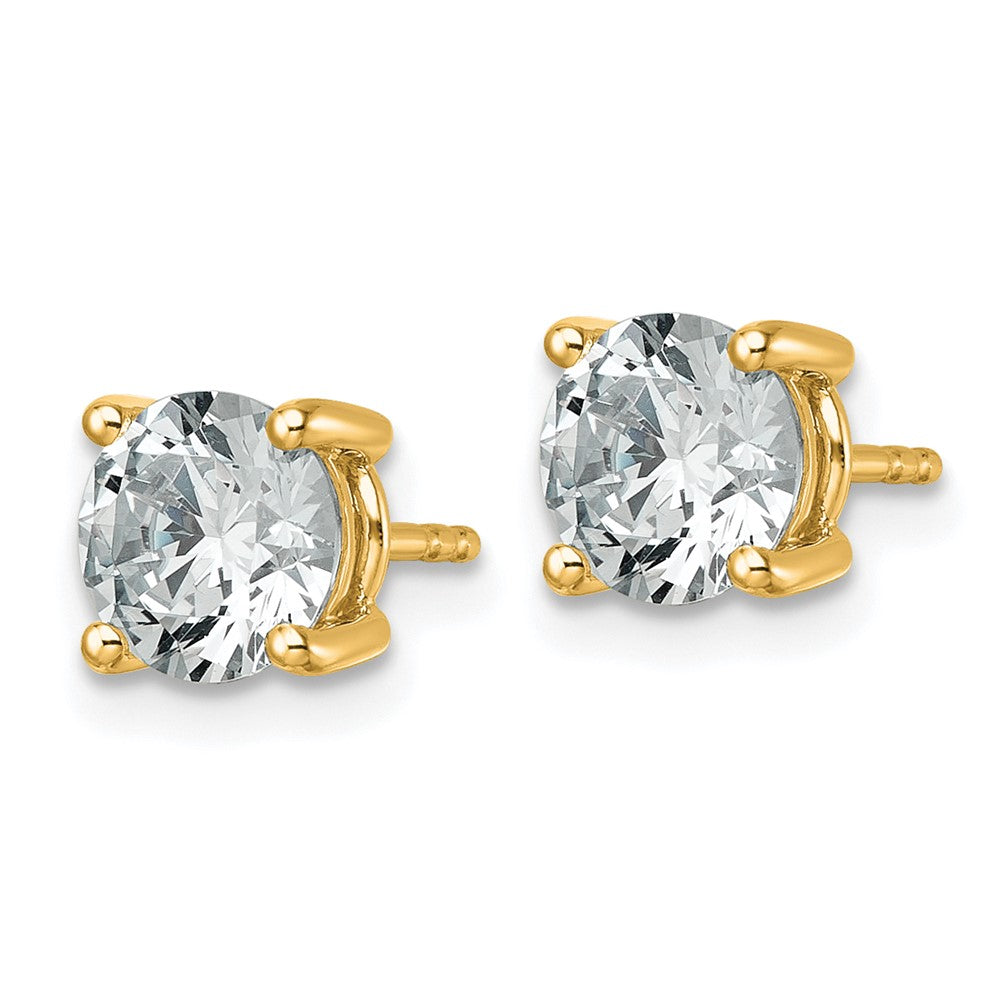 18ky 2 1/2ct Lab Grown Diamond VS+ F+ Round Complete Stud Earrings