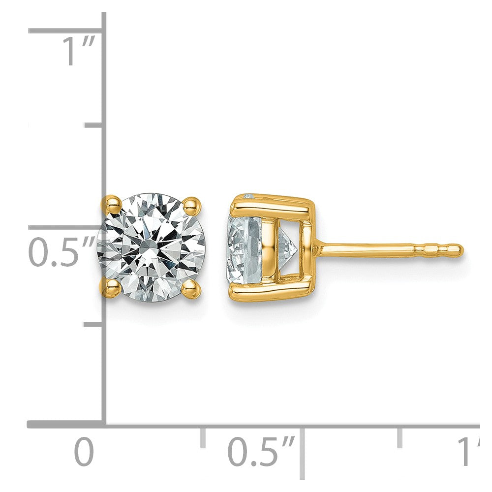 18ky 2 1/2ct Lab Grown Diamond VS+ F+ Round Complete Stud Earrings