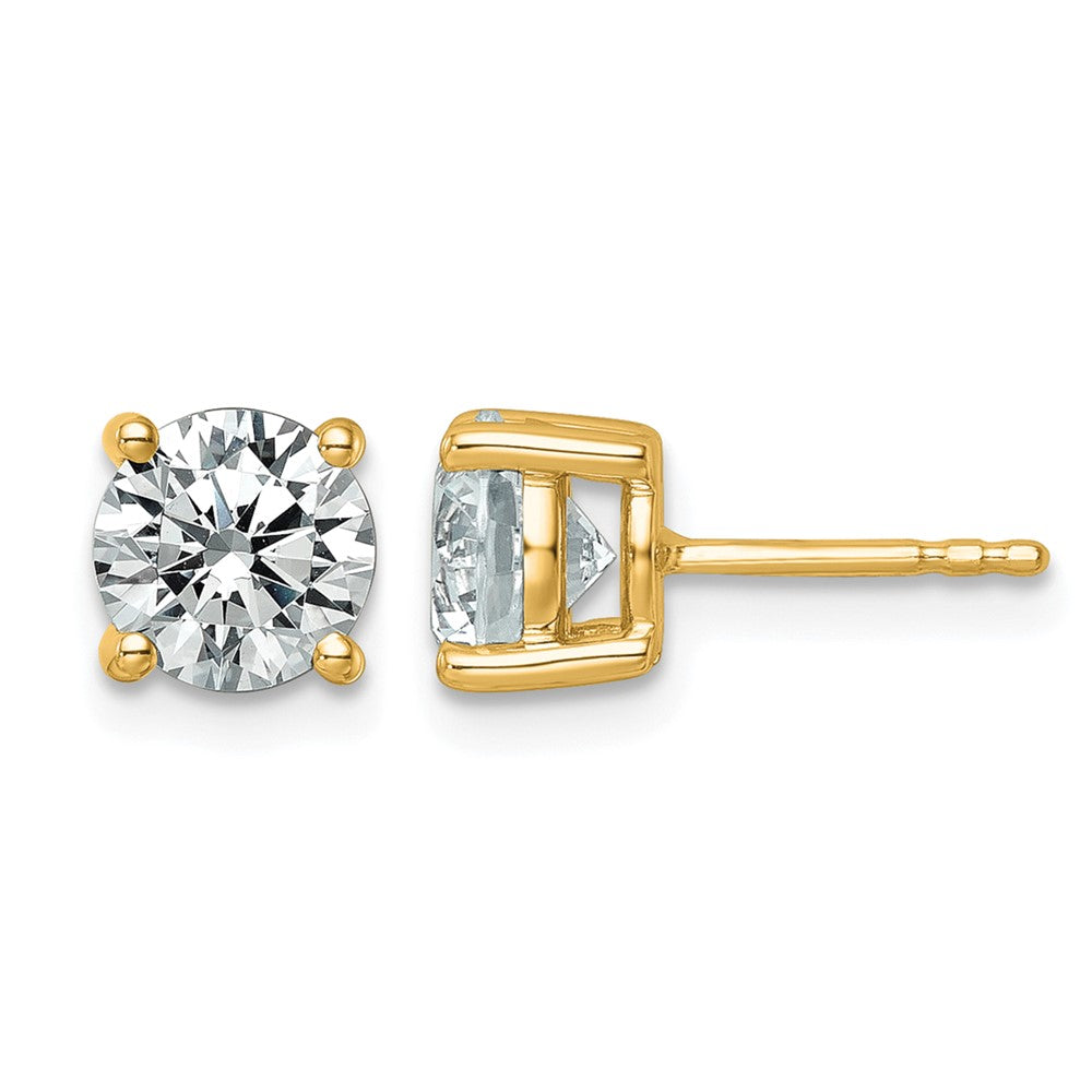 18ky 2 1/2ct Lab Grown Diamond VS+ F+ Round Complete Stud Earrings