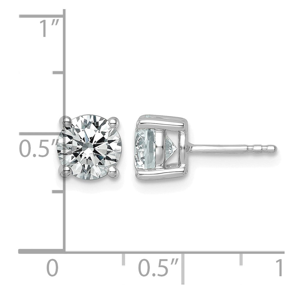 Plat 2 1/2ct Lab Grown Diamond VS+ F+ Round Complete Stud Earrings