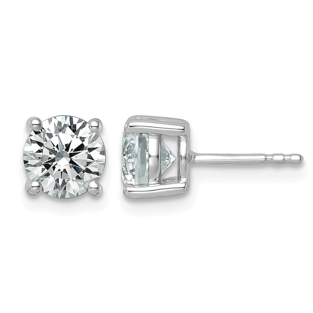 Plat 2 1/2ct Lab Grown Diamond VS+ F+ Round Complete Stud Earrings