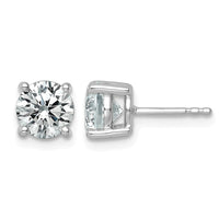 Plat 2 1/2ct Lab Grown Diamond VS+ F+ Round Complete Stud Earrings