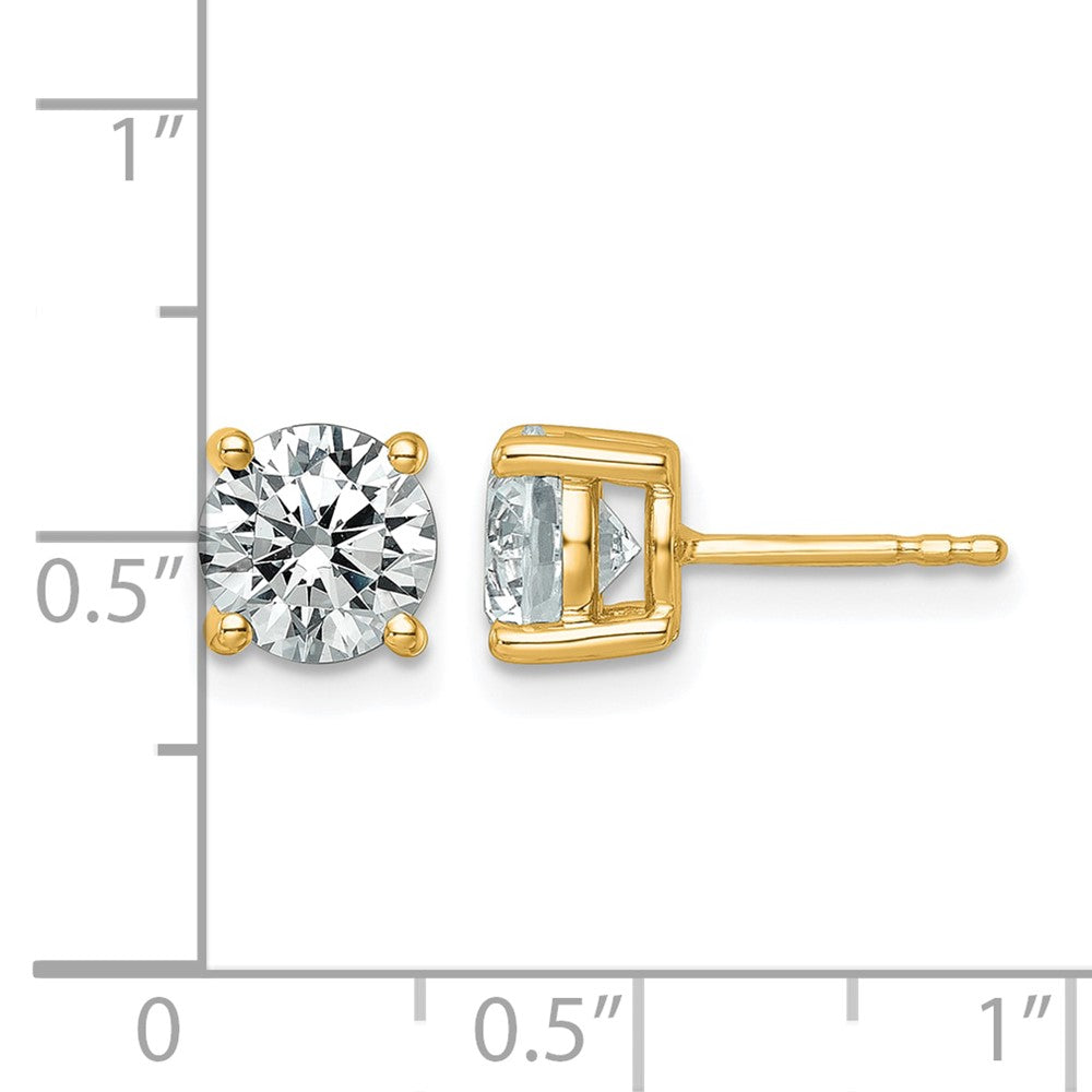 14ky 2 1/2ct Lab Grown Diamond VS/SI+ G+ Round Comp Hvywt Earrings