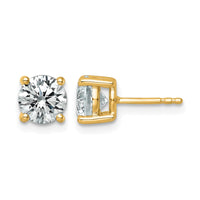 14ky 2 1/2ct Cert Lab Grown Dia VS/SI+ G+ Round Comp Lightweight Earrings