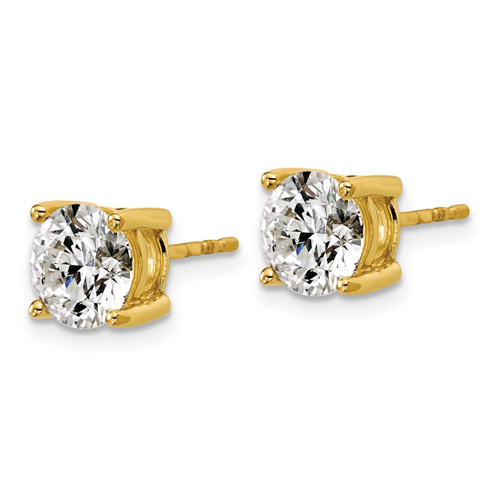 10ky 3ct Cert Lab Grown Diamond VS/SI+ G+ Round Complete Stud Earrings