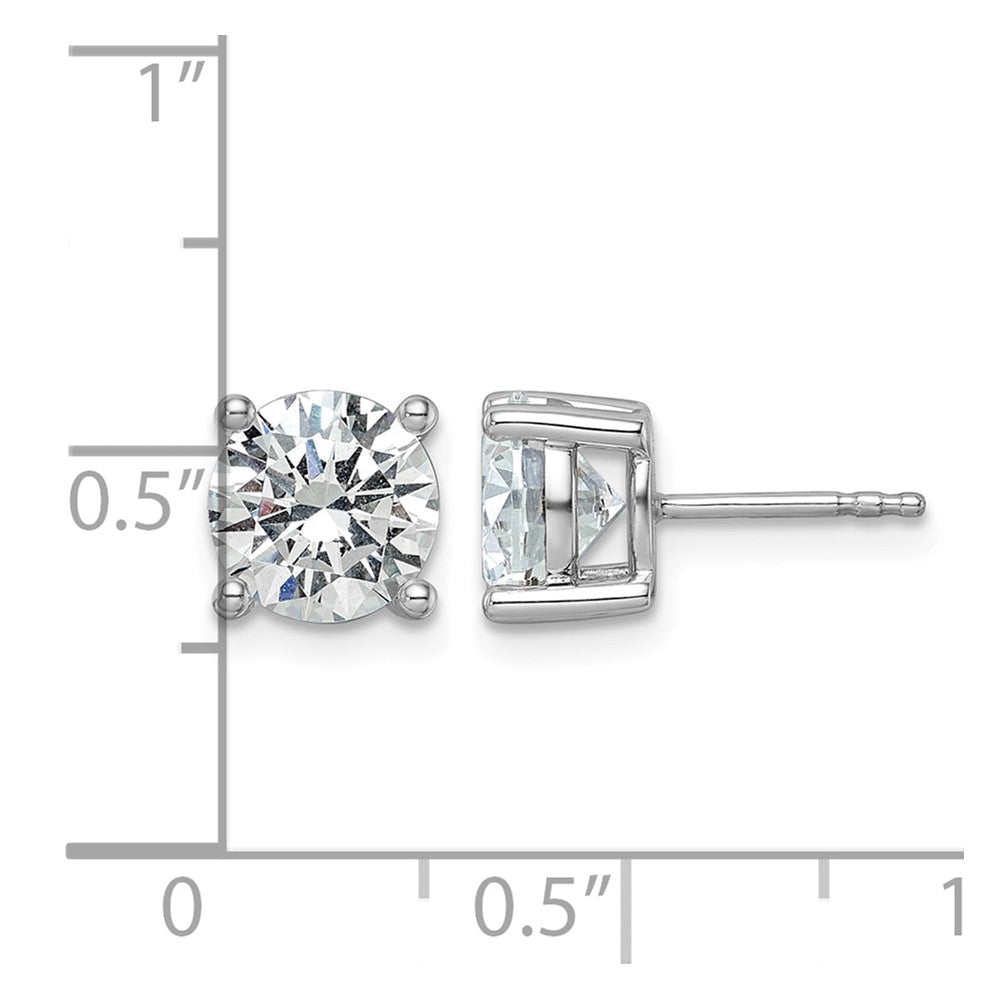 18kw 3ct Lab Grown Diamond VS+ F+ Round Complete Stud Earrings