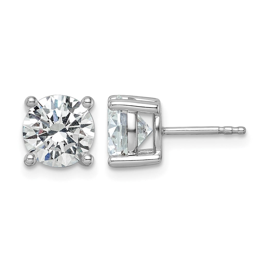18kw 3ct Lab Grown Diamond VS+ F+ Round Complete Stud Earrings