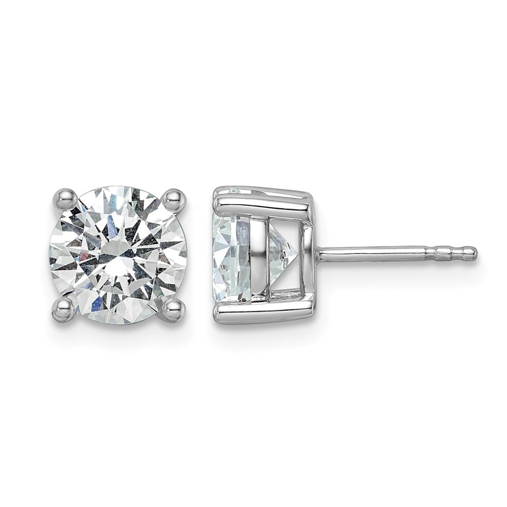 Plat 3ct Cert Lab Grown Diamond VS+ F+ Round Complete Stud Earrings