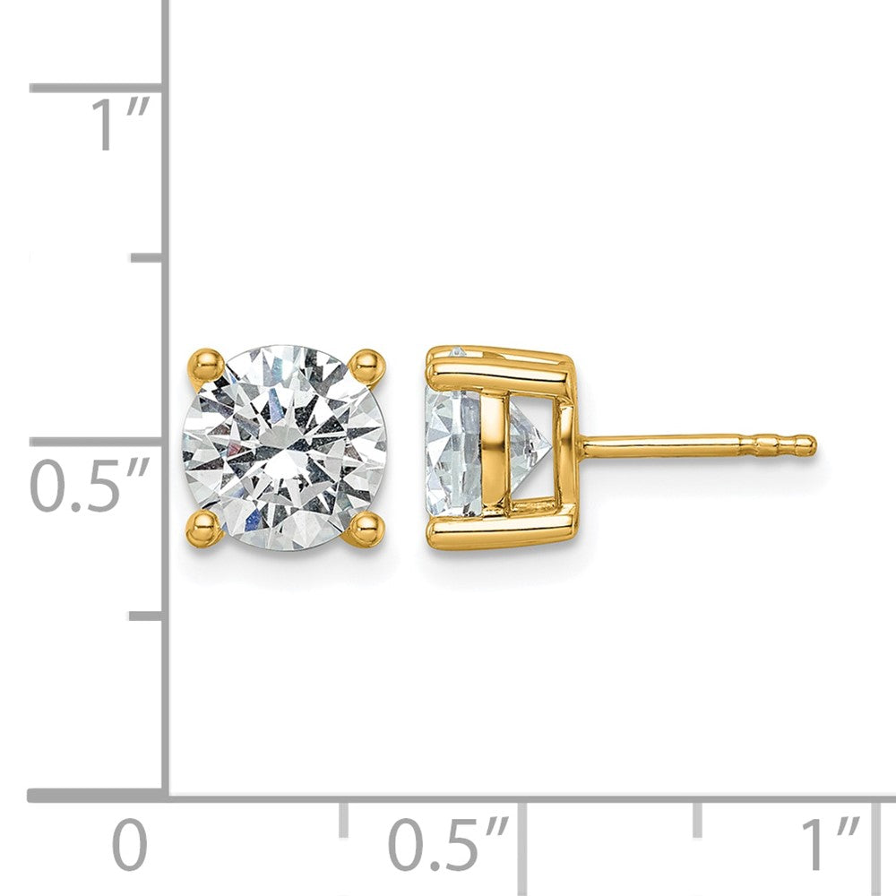 14ky 3ct Cert Lab Grown Dia VS/SI+ G+ Round Comp Heavyweight Earrings