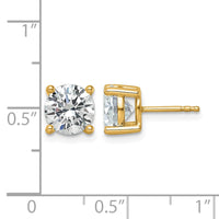 14ky 3ct Cert Lab Grown Dia VS/SI+ G+ Round Comp Lightweight Earrings