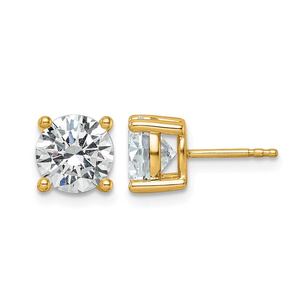 14ky 3ct Cert Lab Grown Dia VS/SI+ G+ Round Comp Heavyweight Earrings