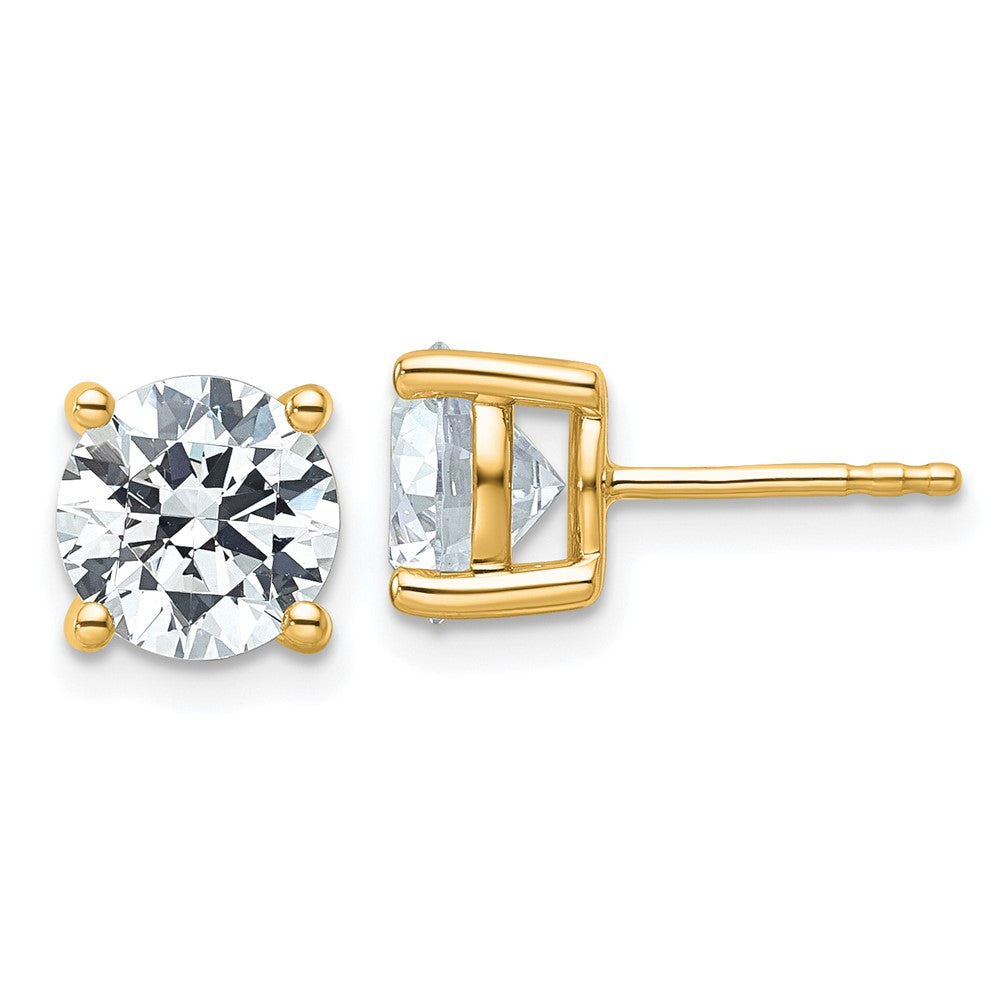 10ky 4ct Cert Lab Grown Diamond VS+ F+ Round Complete Stud Earrings