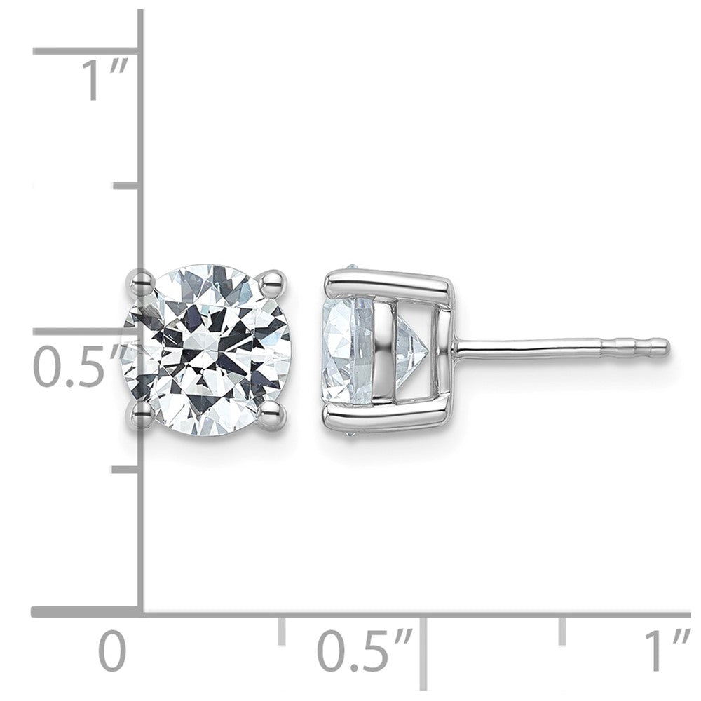 18kw 4ct Lab Grown Diamond VS+ F+ Round Complete Stud Earrings