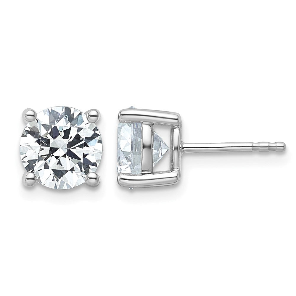 18kw 4ct Lab Grown Diamond VS+ F+ Round Complete Stud Earrings