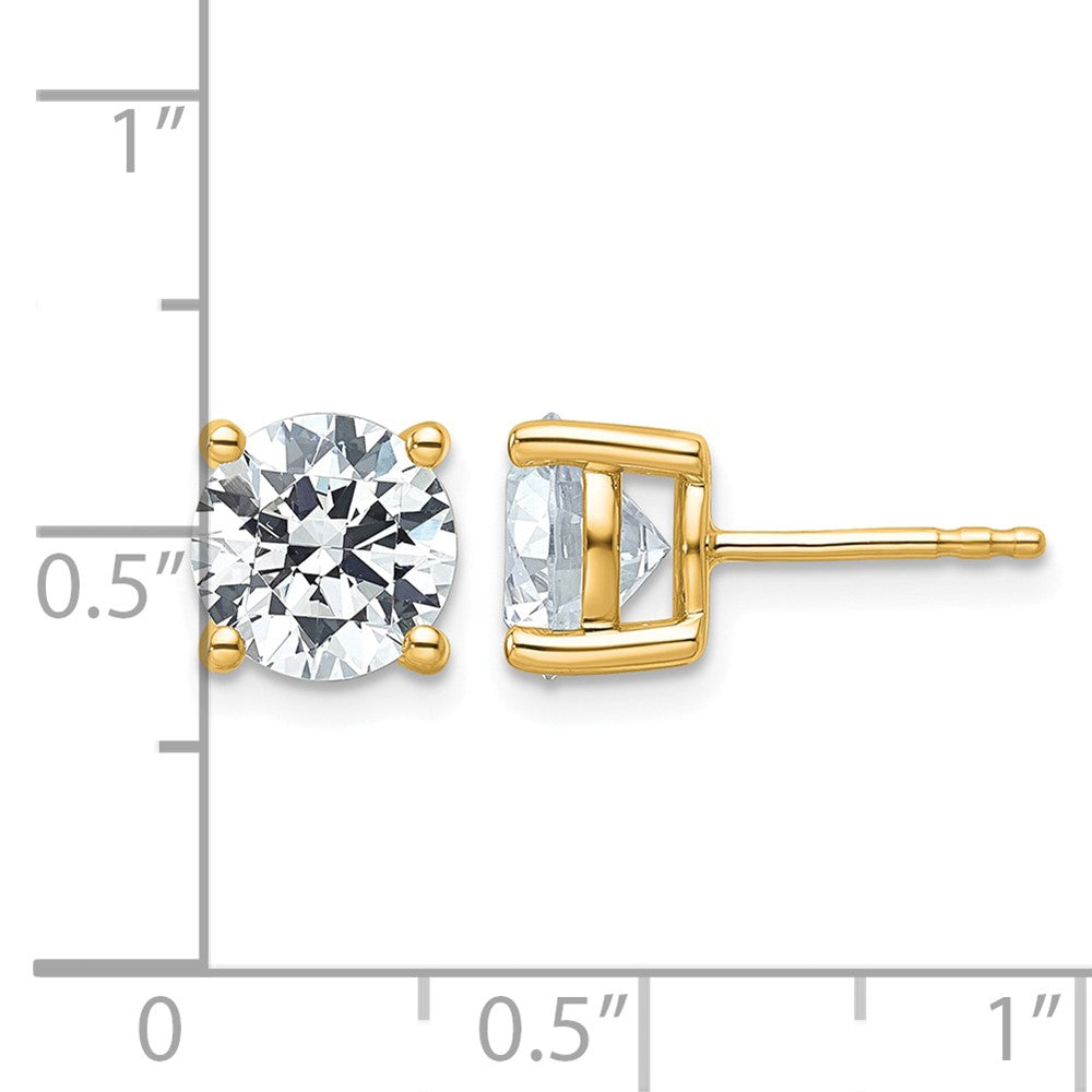 18ky 4ct Cert Lab Grown Diamond VS+ F+ Round Complete Stud Earrings