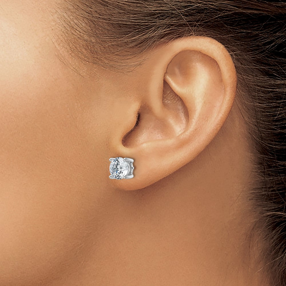14kw 4ct Cert Lab Grown Diamond VS+ F+ Round Comp Heavyweight Earrings