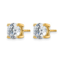 14ky 4ct Cert Lab Grown Dia VS+ F+ Round Complete Lightweight Earrings