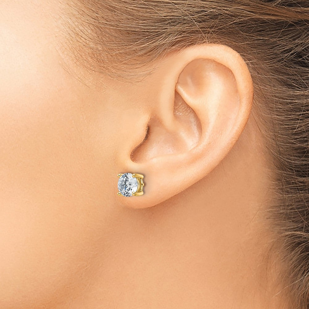 14ky 4ct Cert Lab Grown Dia VS/SI+ G+ Round Comp Heavyweight Earrings