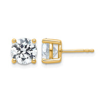 14ky 4ct Lab Grown Diamond VS+ F+ Round Complete Heavyweight Earrings