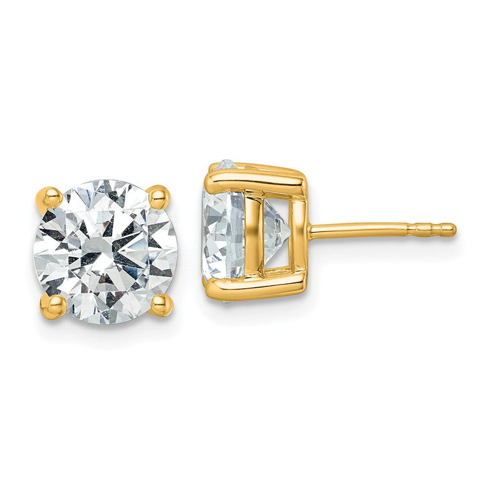 10ky 5ct Cert Lab Grown Diamond VS/SI+ G+ Round Complete Stud Earrings