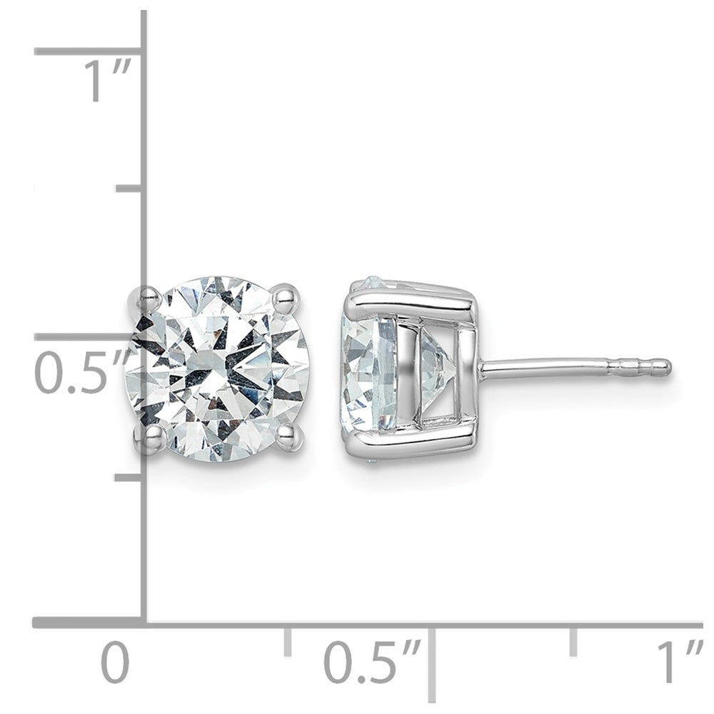 Plat 5ct Lab Grown Diamond VS+ F+ Round Complete Stud Earrings