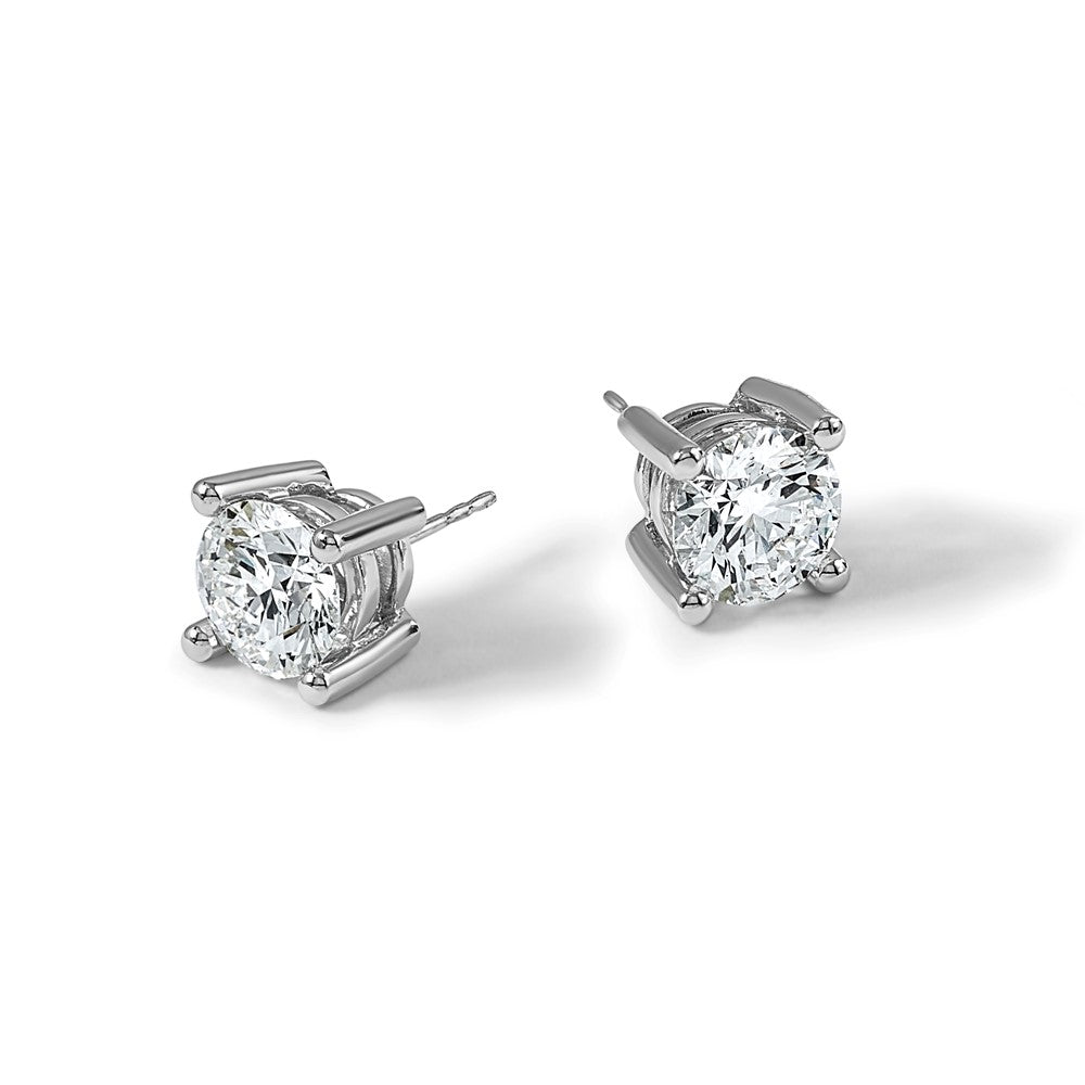 14kw 5ct Lab Grown Diamond VS+ F+ Round Complete Heavyweight Earrings