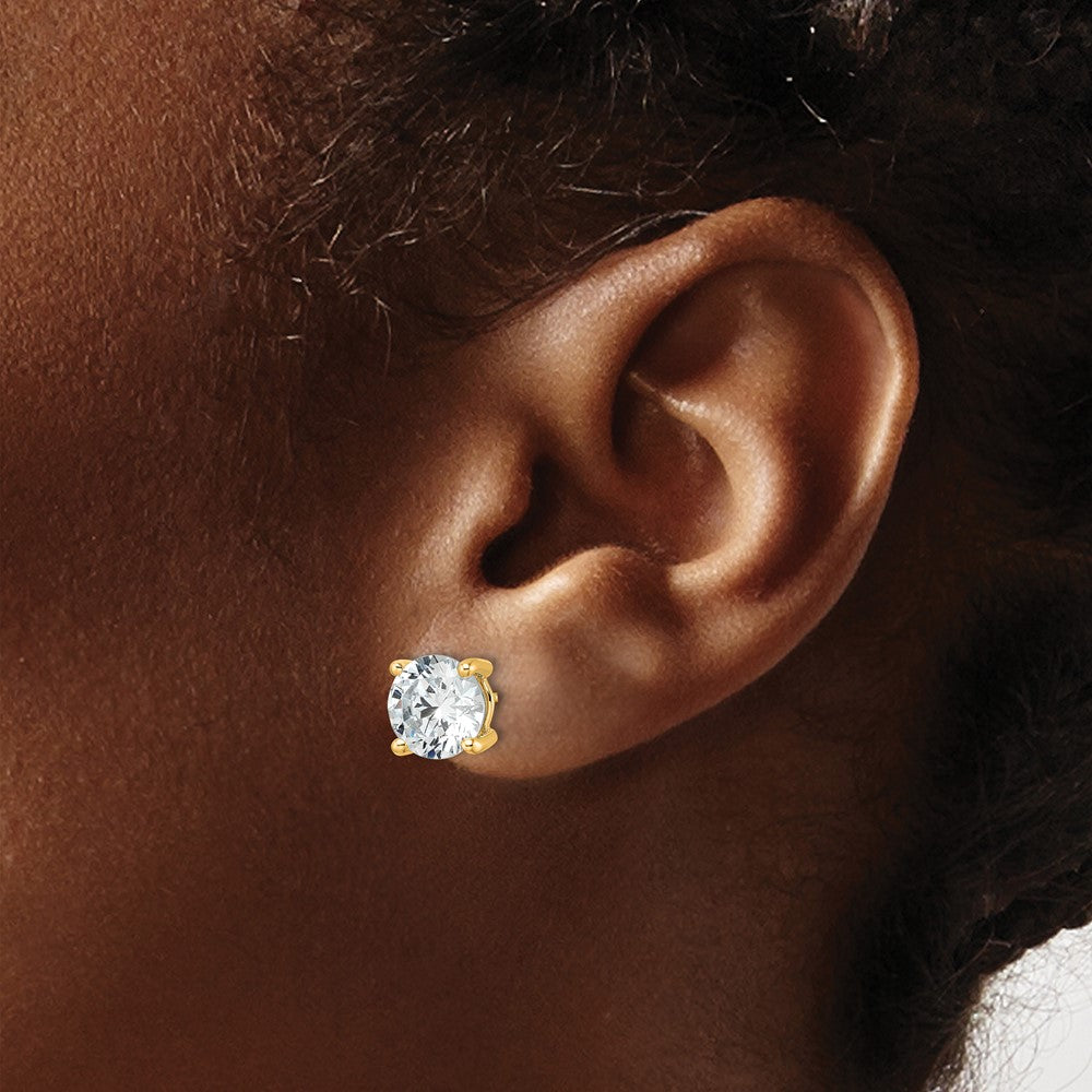 14ky 5ct Lab Grown Diamond VS+ F+ Round Complete Heavyweight Earrings