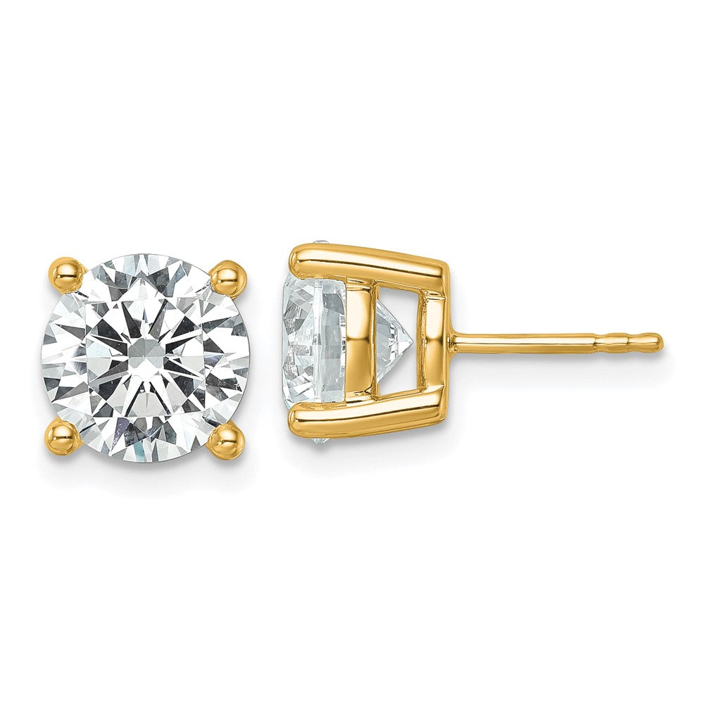 10ky 6ct Cert Lab Grown Diamond VS+ F+ Round Complete Stud Earrings