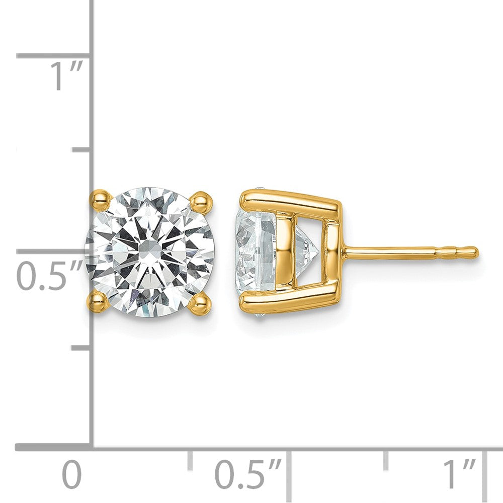 18ky 6ct Lab Grown Diamond VS+ F+ Round Complete Stud Earrings