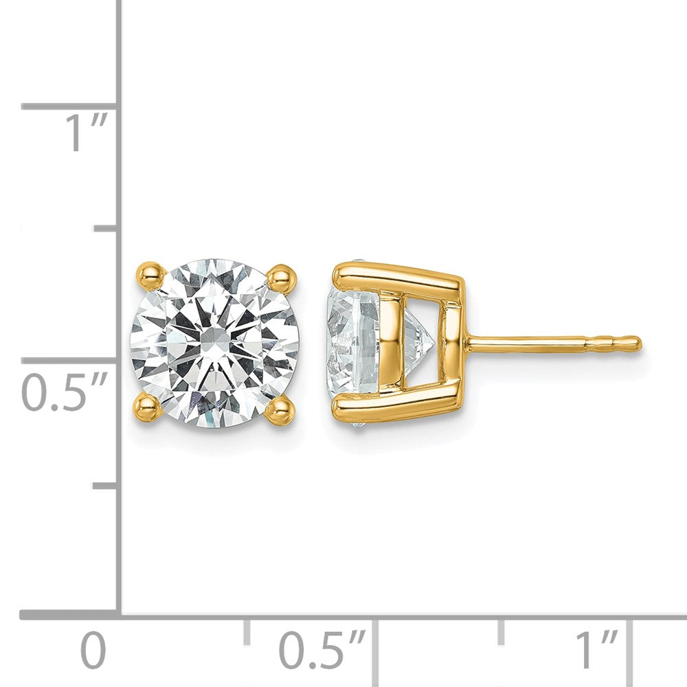 14ky 6ct Cert Lab Grown Dia VS/SI+ G+ Round Comp Lightweight Earrings