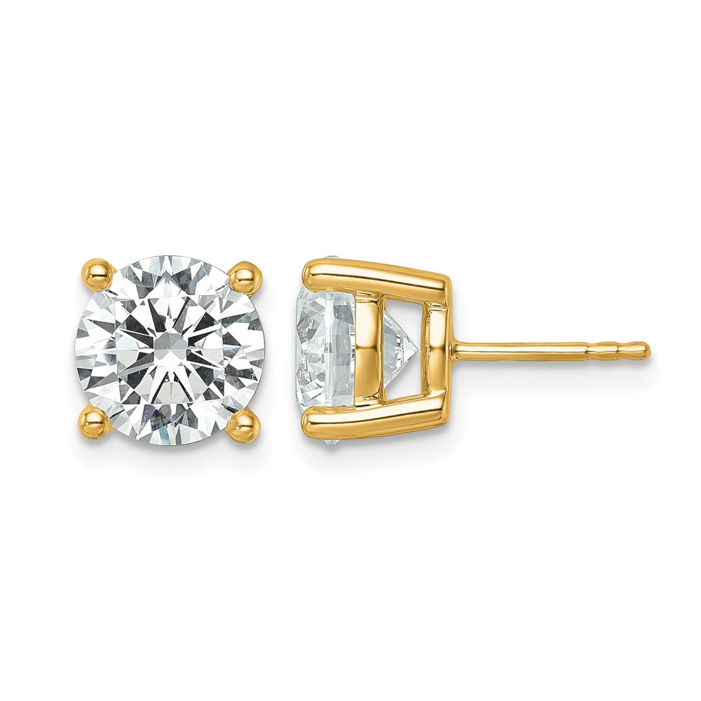 14ky 6ct Cert Lab Grown Dia VS/SI+ G+ Round Comp Lightweight Earrings