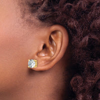 14ky 7ct Cert Lab Grown Diamond VS/SI+ G+ Round Comp Hvywt Earrings