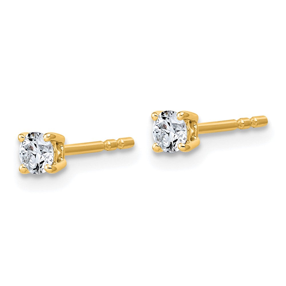 10ky 1/4ct Lab Grown Diamond VS+ F+ Round Complete Stud Earrings