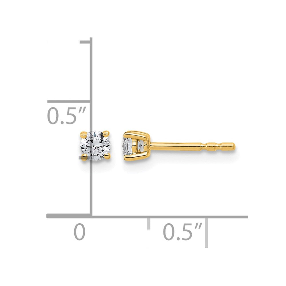 10ky 1/4ct Lab Grown Diamond VS+ F+ Round Complete Stud Earrings