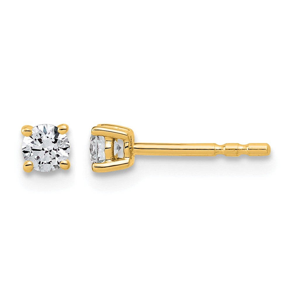 14ky 1/4ct  Lab Grown Dia VS/SI+ G+ Round Comp Lightweight Earrings